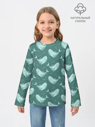 Детский лонгслив / Киты