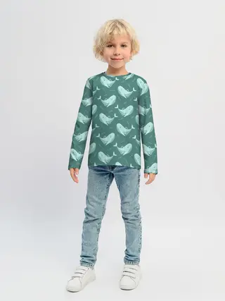 Детский лонгслив / Киты