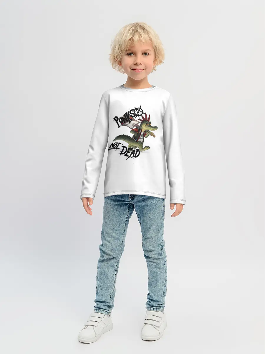 Детский лонгслив / Крокодил панк