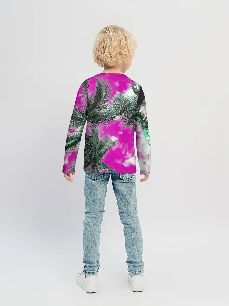 Детский лонгслив / Palms Glitch