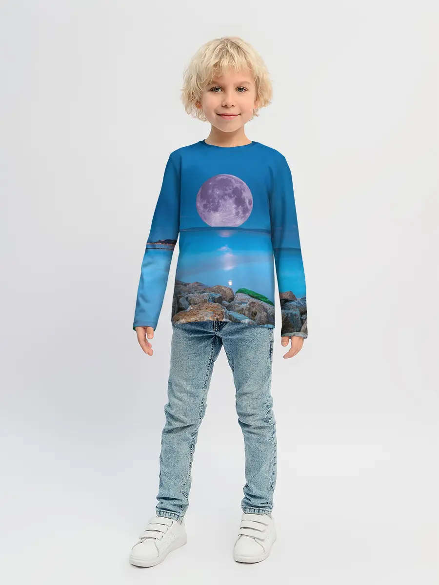 Детский лонгслив / Лунный пляж