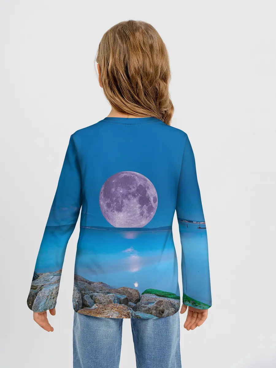 Детский лонгслив / Лунный пляж