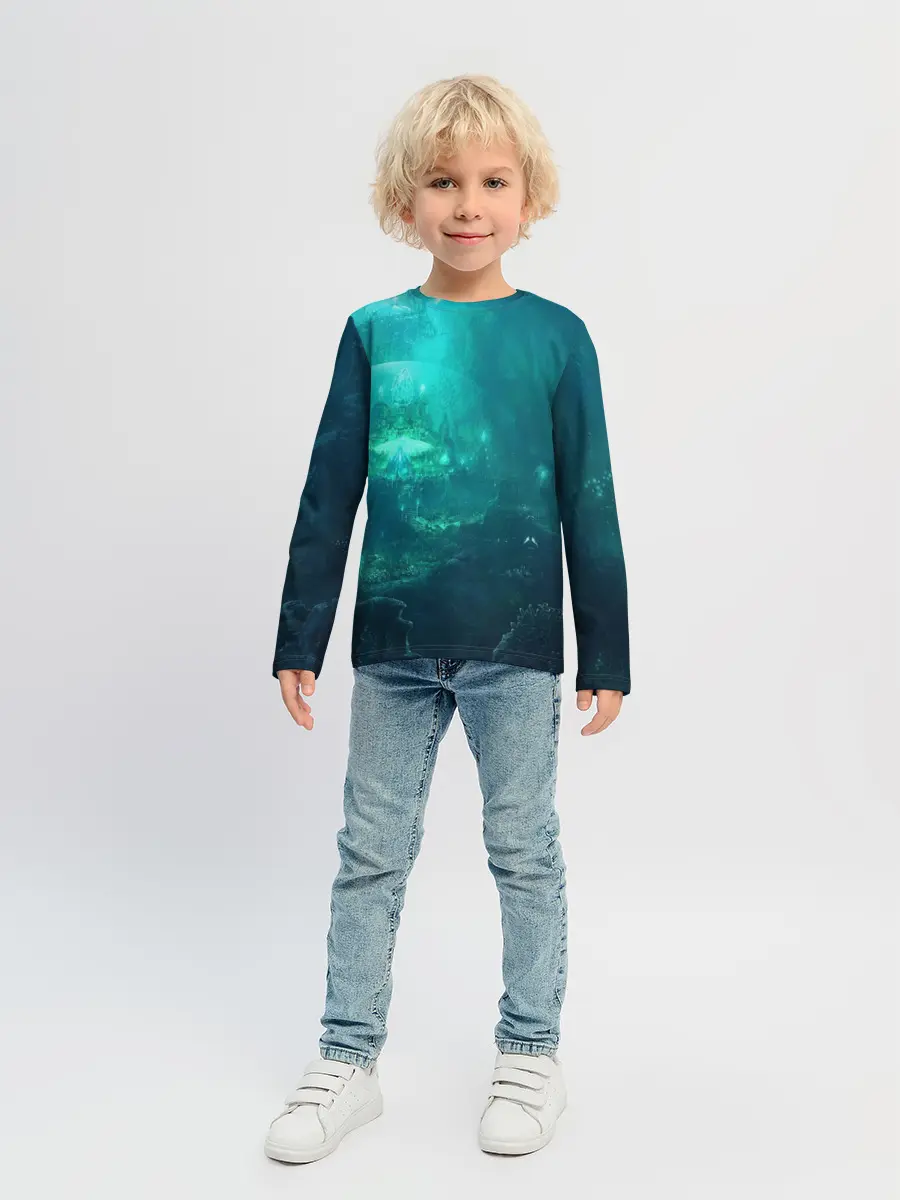Детский лонгслив / Дно морское
