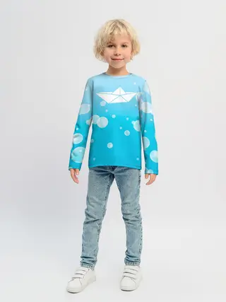 Детский лонгслив / Бумажный кораблик