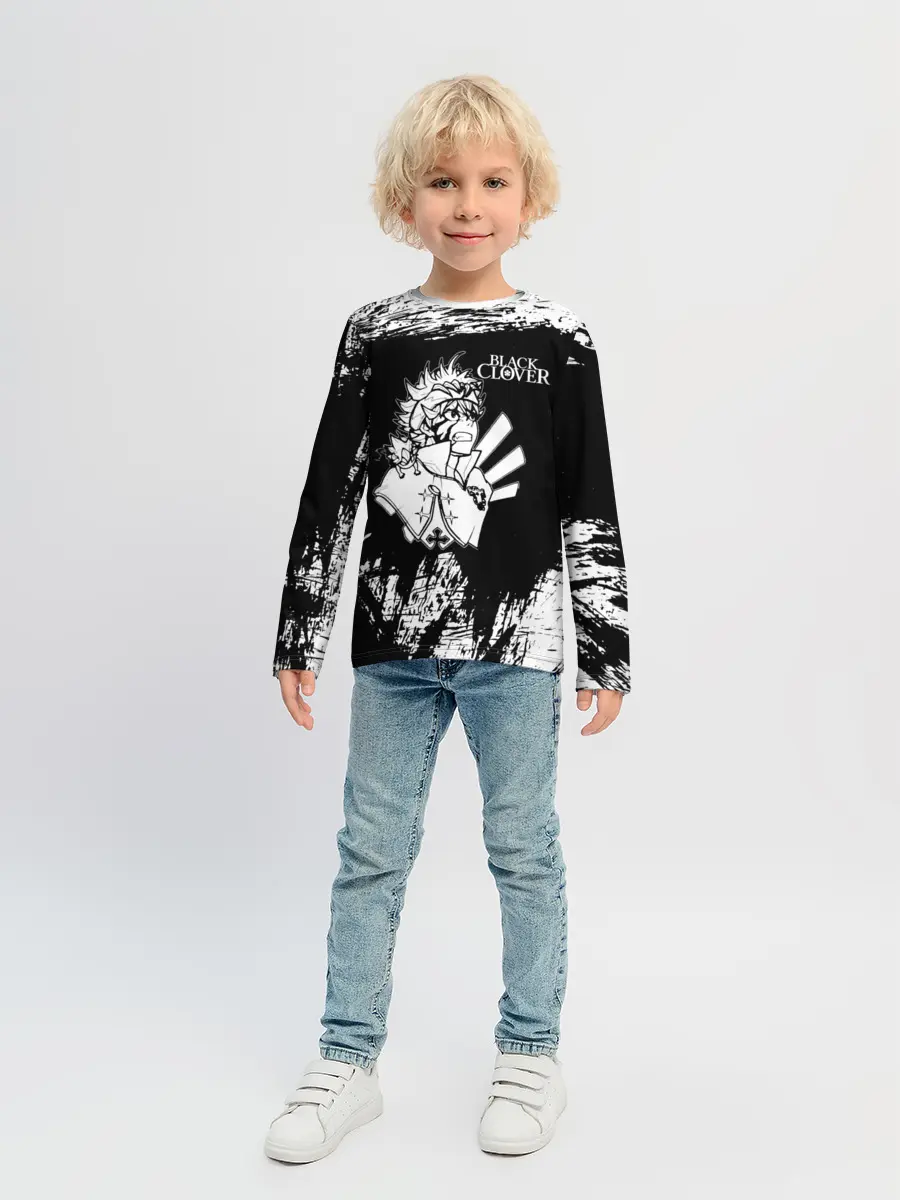 Детский лонгслив / Черный Аста Чёрный клевер