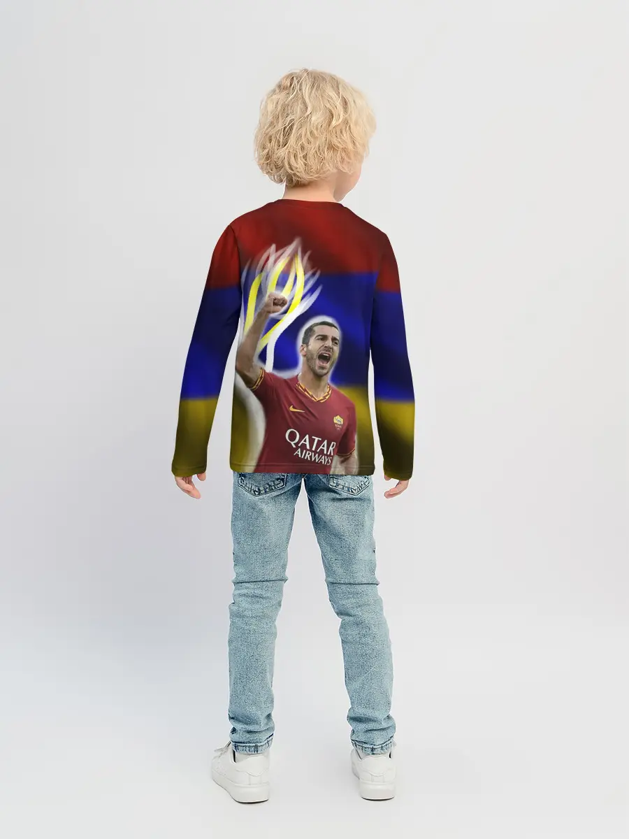 Детский лонгслив / Генрих Мхитарян - огненный кулак