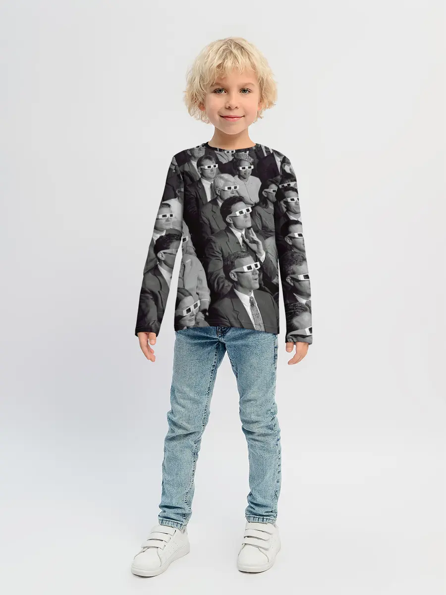 Детский лонгслив / Люди смотрят фильм в 3d очках