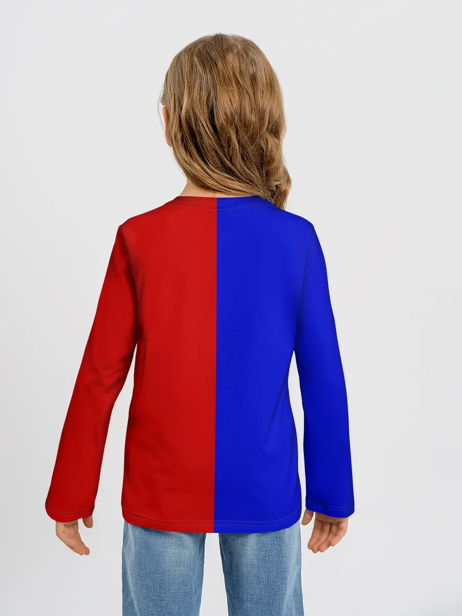 Детский лонгслив / Красно-синий