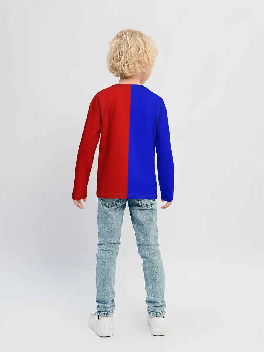 Детский лонгслив / Красно-синий