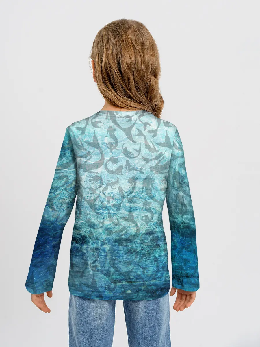 Детский лонгслив / Русалка | Подводный мир