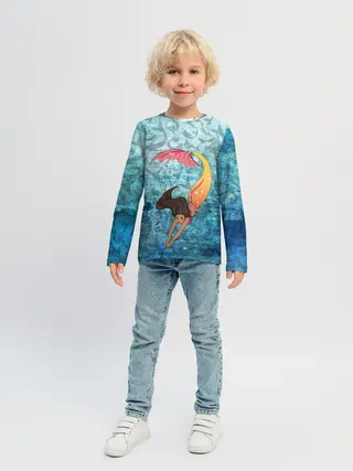 Детский лонгслив / Русалка | Подводный мир