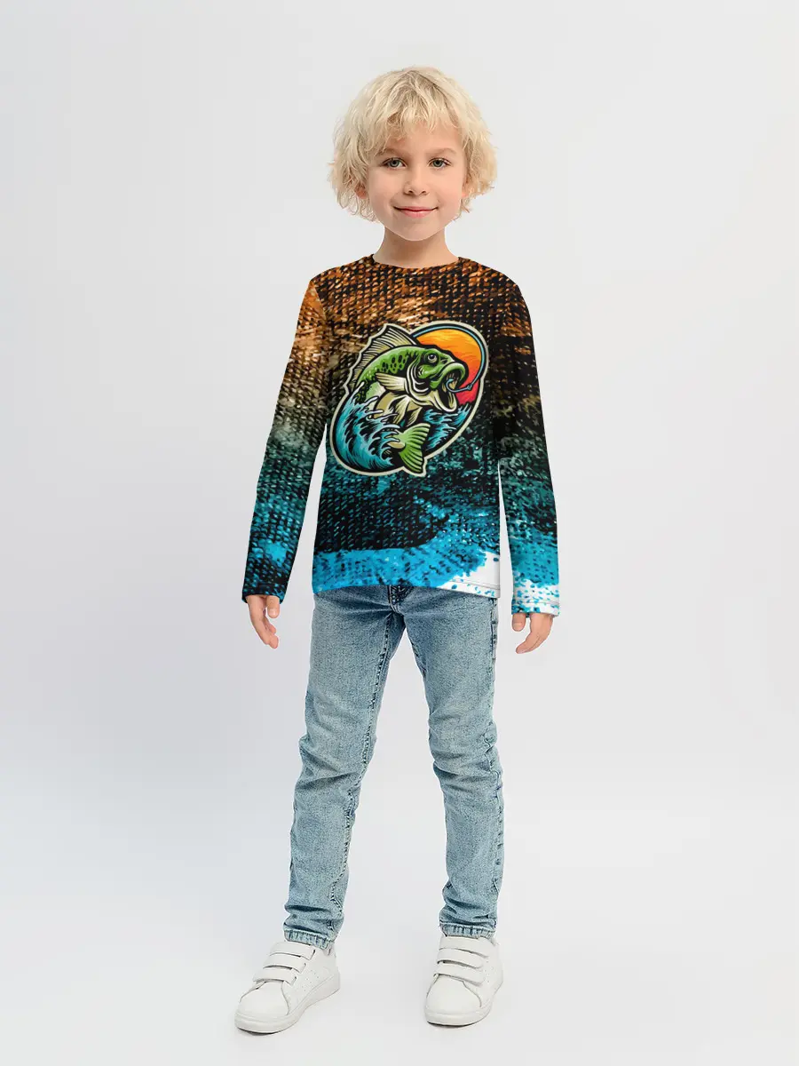 Детский лонгслив / Рыба на крючке