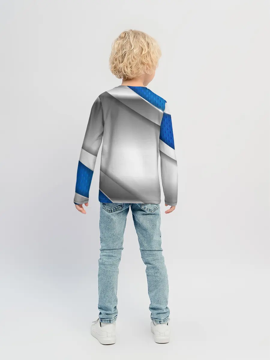 Детский лонгслив / 3D СЕРЕБРО BLUE LINES