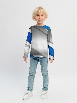 Детский лонгслив / 3D СЕРЕБРО BLUE LINES