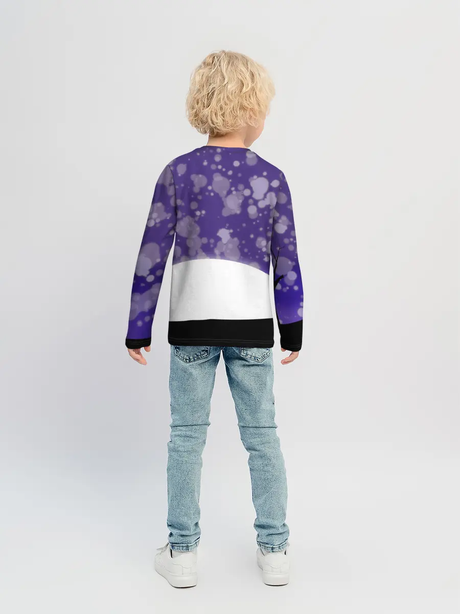 Детский лонгслив / одинокое дерево в ночи