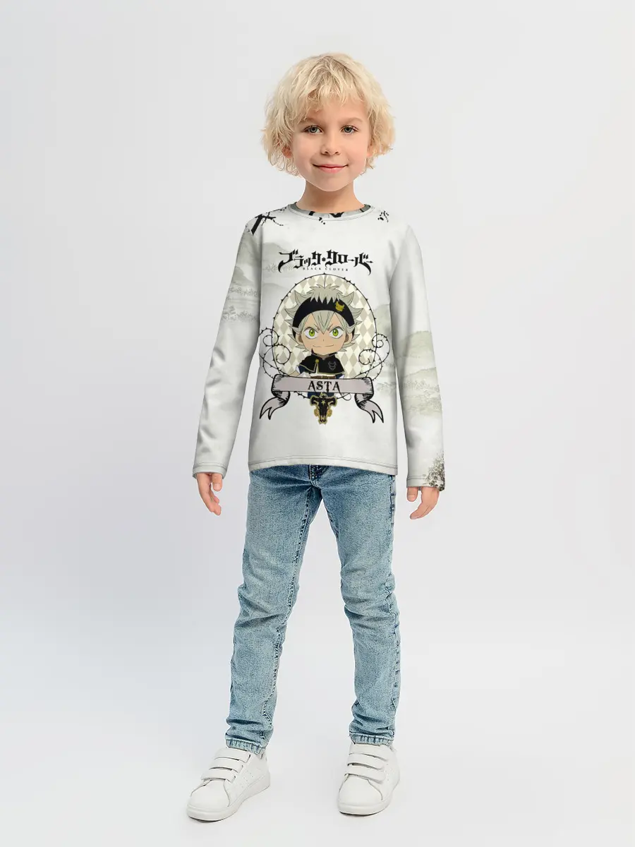 Детский лонгслив / Аста Чёрный клевер Япония