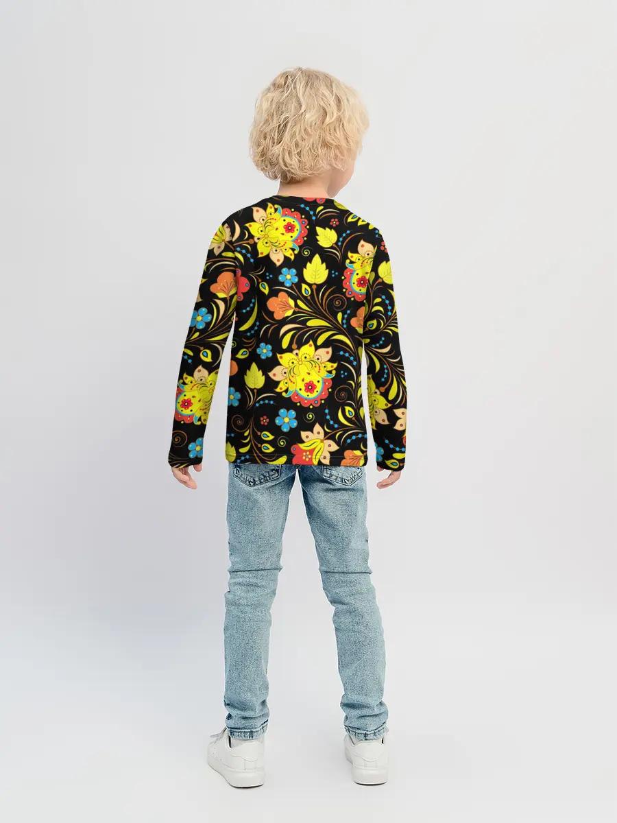 Детский лонгслив / РОСПИСЬ УЗОР ХОХЛОМА