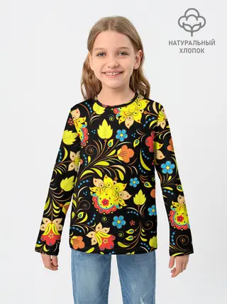 Детский лонгслив / РОСПИСЬ УЗОР ХОХЛОМА