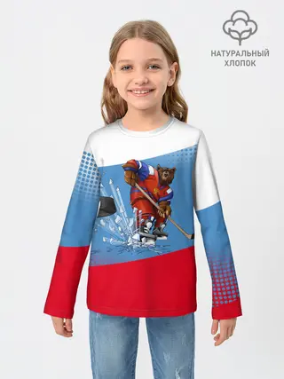 Детский лонгслив / Русский хоккей