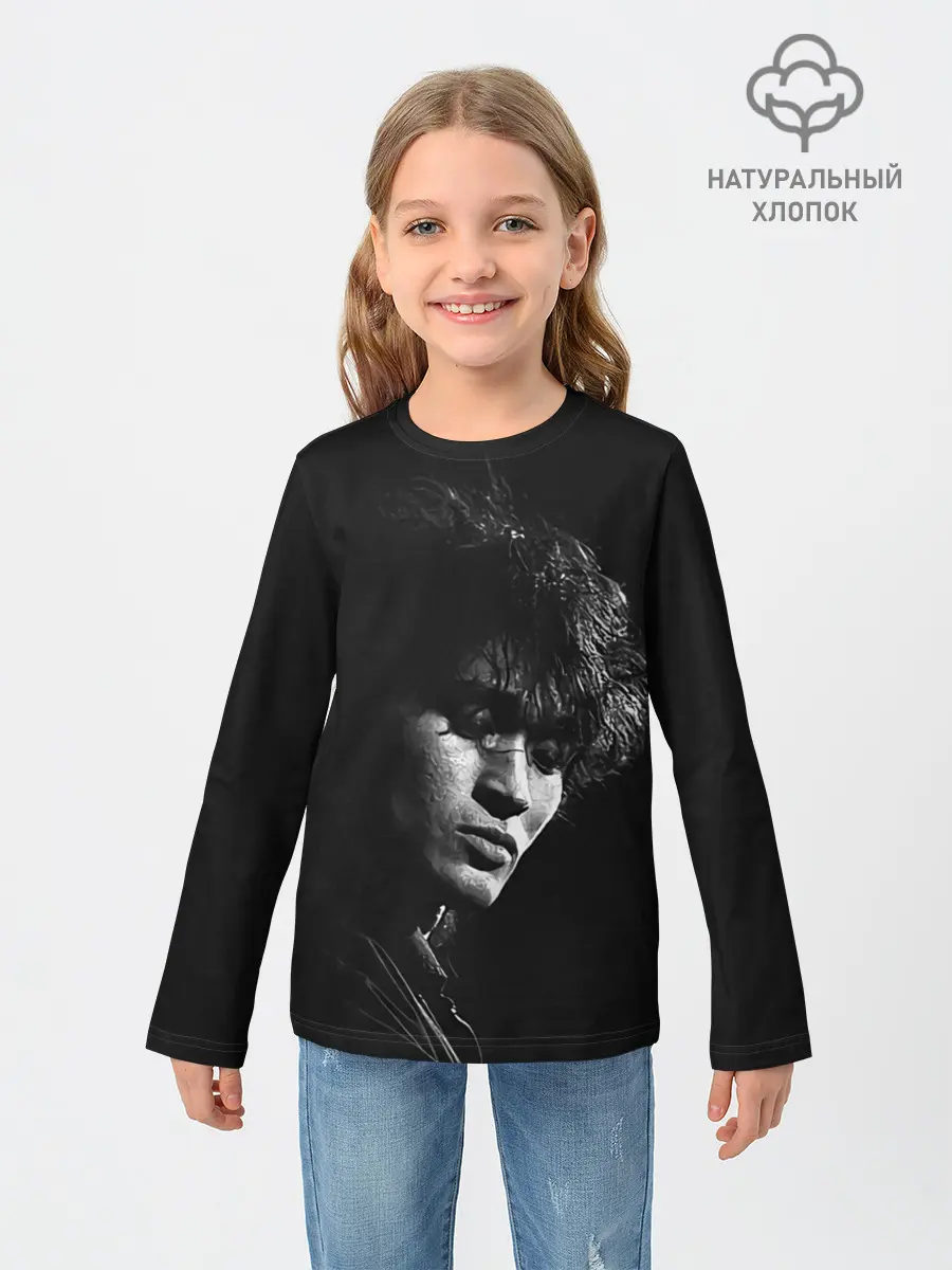Детский лонгслив / Tsoy BW