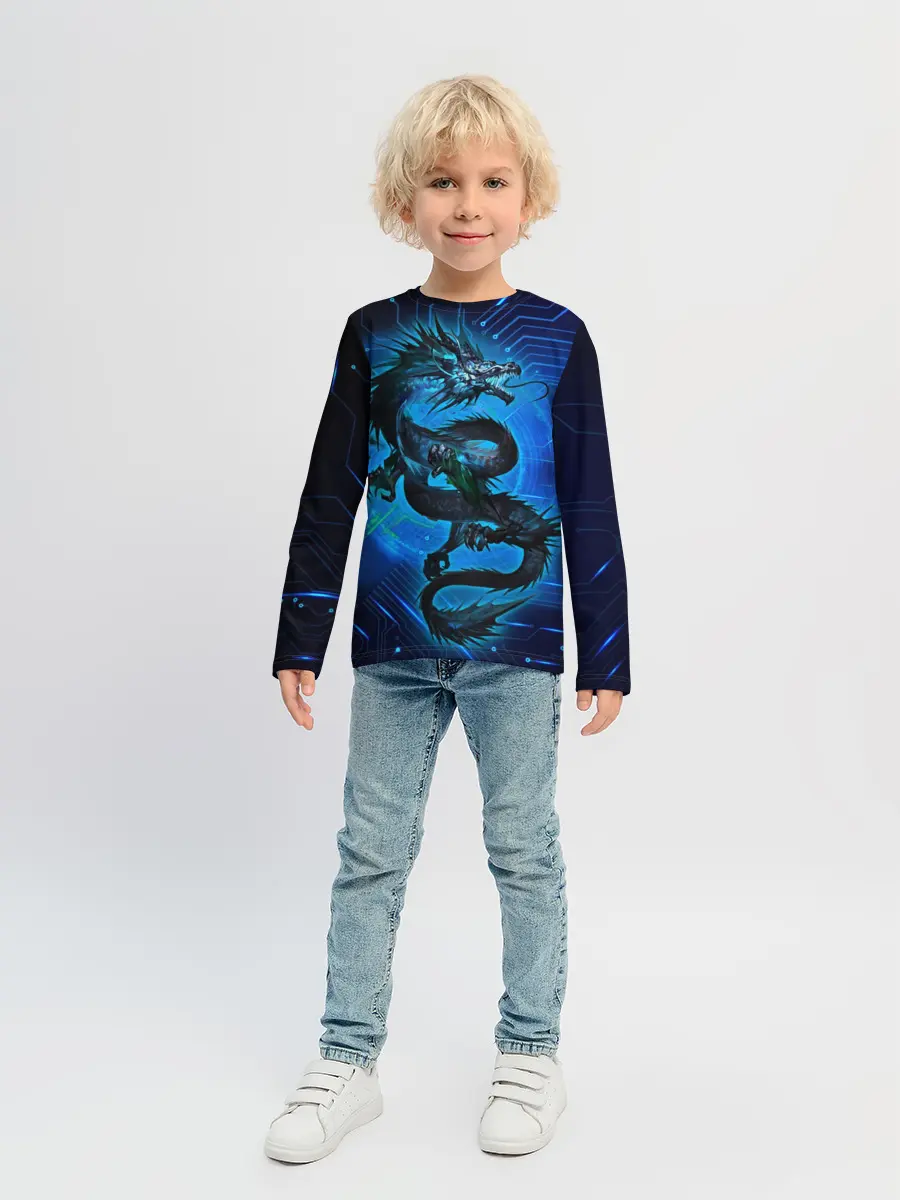 Детский лонгслив / Кибер-Dragon