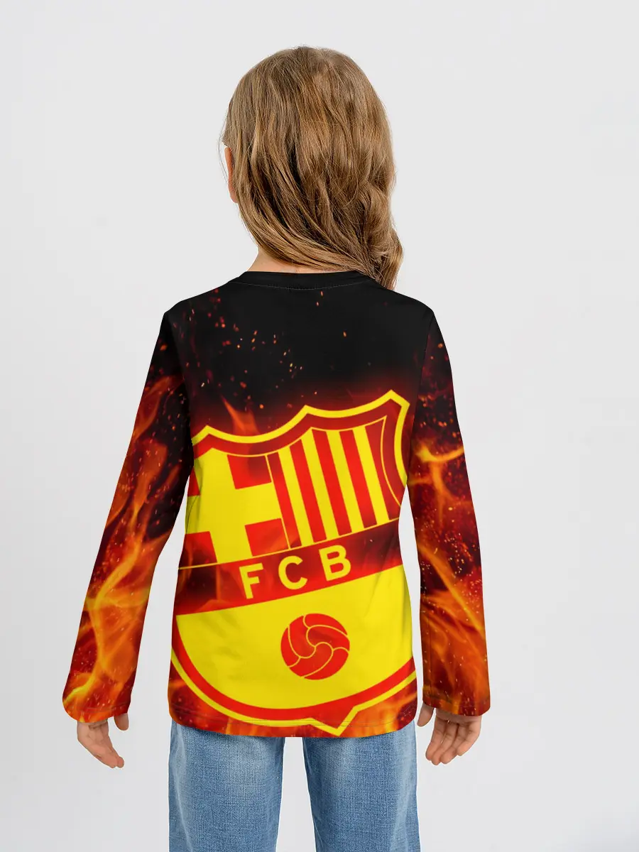 Детский лонгслив / FC BARCELONA / FIRE / ОГОНЬ