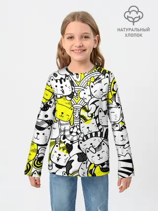 Детский лонгслив / Котики