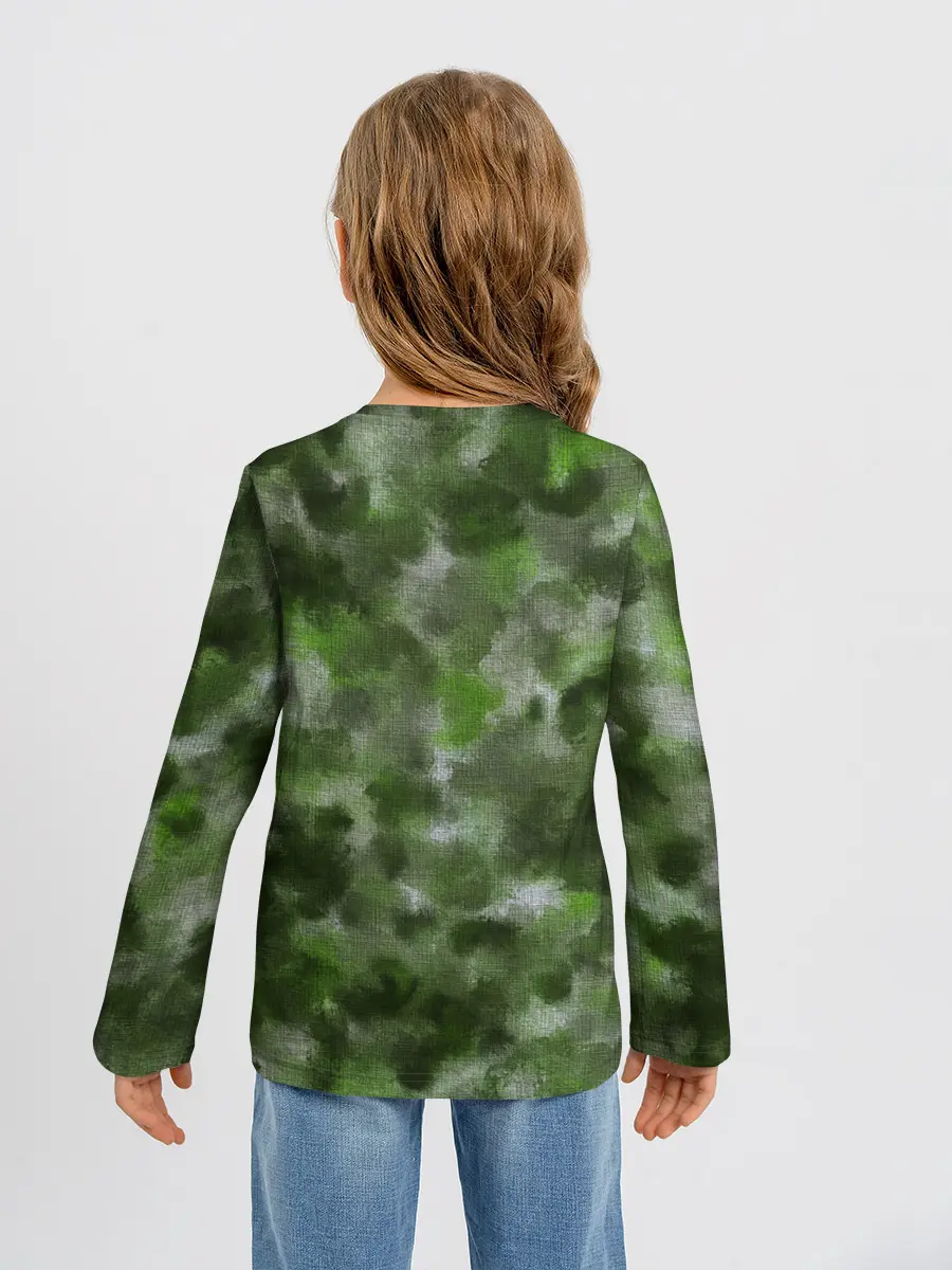 Детский лонгслив / Canvas Green Camo