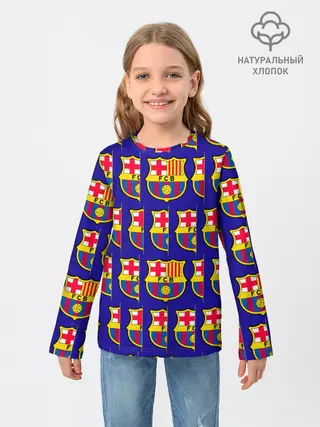 Детский лонгслив / ФК БАРСЕЛОНА / PATTERN / УЗОР