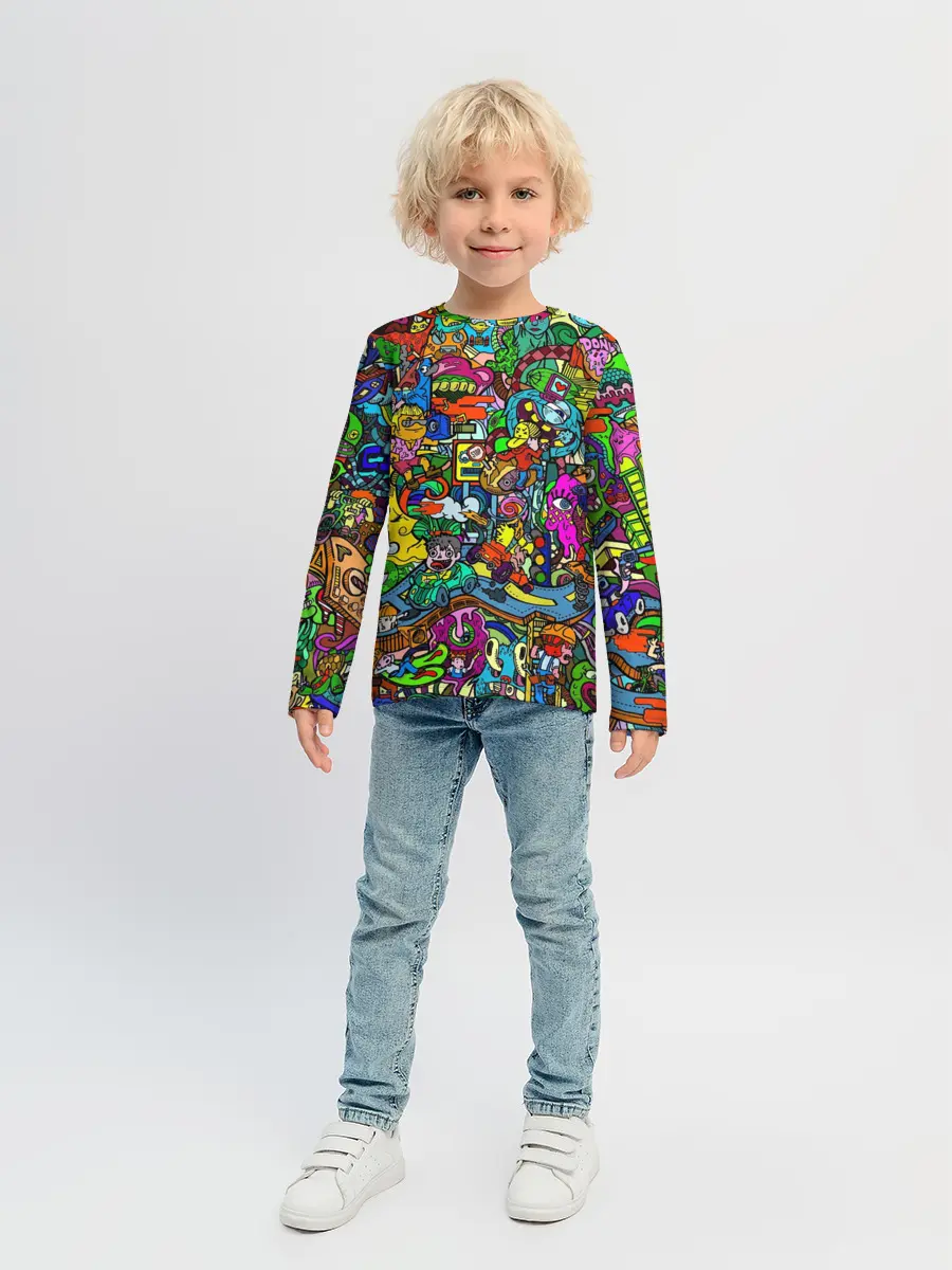 Детский лонгслив / Веселые узоры