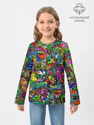 Детский лонгслив / Веселые узоры