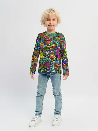 Детский лонгслив / Веселые узоры