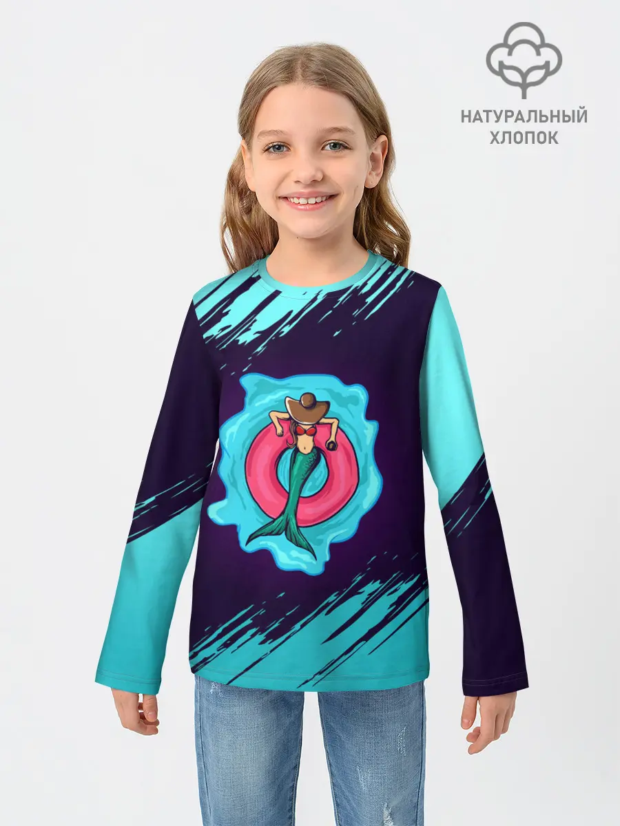 Детский лонгслив / Русалка на отдыхе | Mermaid
