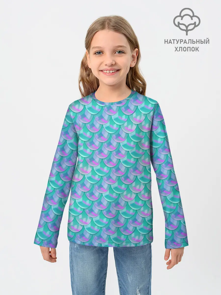 Детский лонгслив / Чешуя | Хвост русалки