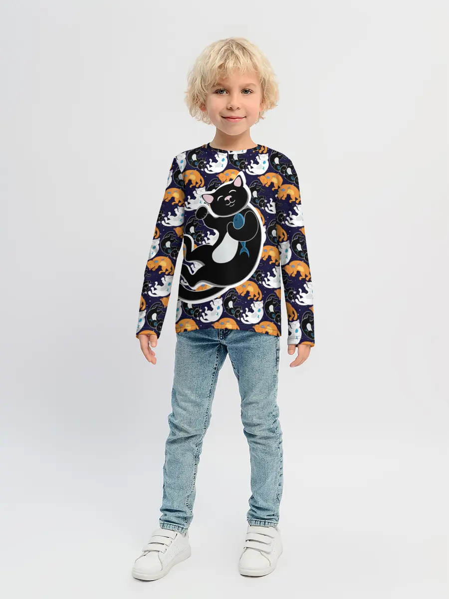 Детский лонгслив / Японские котики