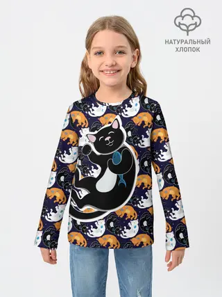 Детский лонгслив / Японские котики