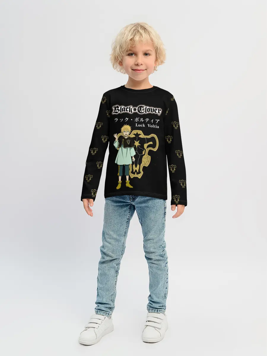 Детский лонгслив / Лакк Вольтия | Чёрный Клевер