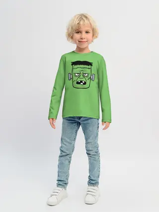 Детский лонгслив / Зеленый Франкенштейн