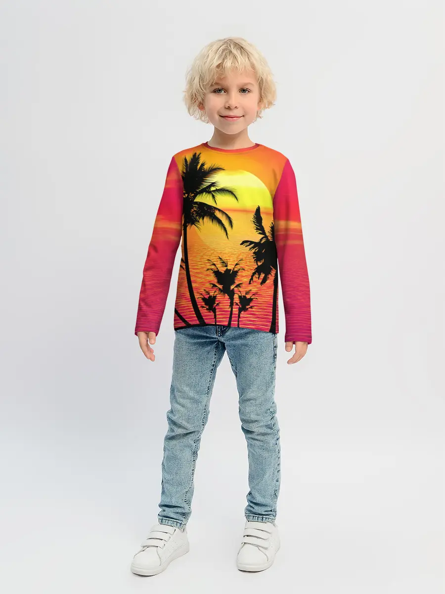 Детский лонгслив / Прибрежный закат