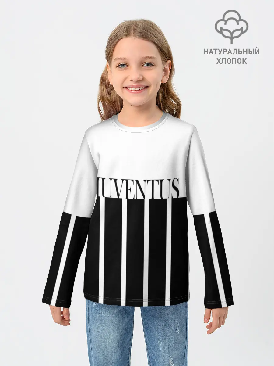Детский лонгслив / Juventus | Tee Black and White