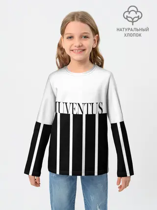 Детский лонгслив / Juventus | Tee Black and White