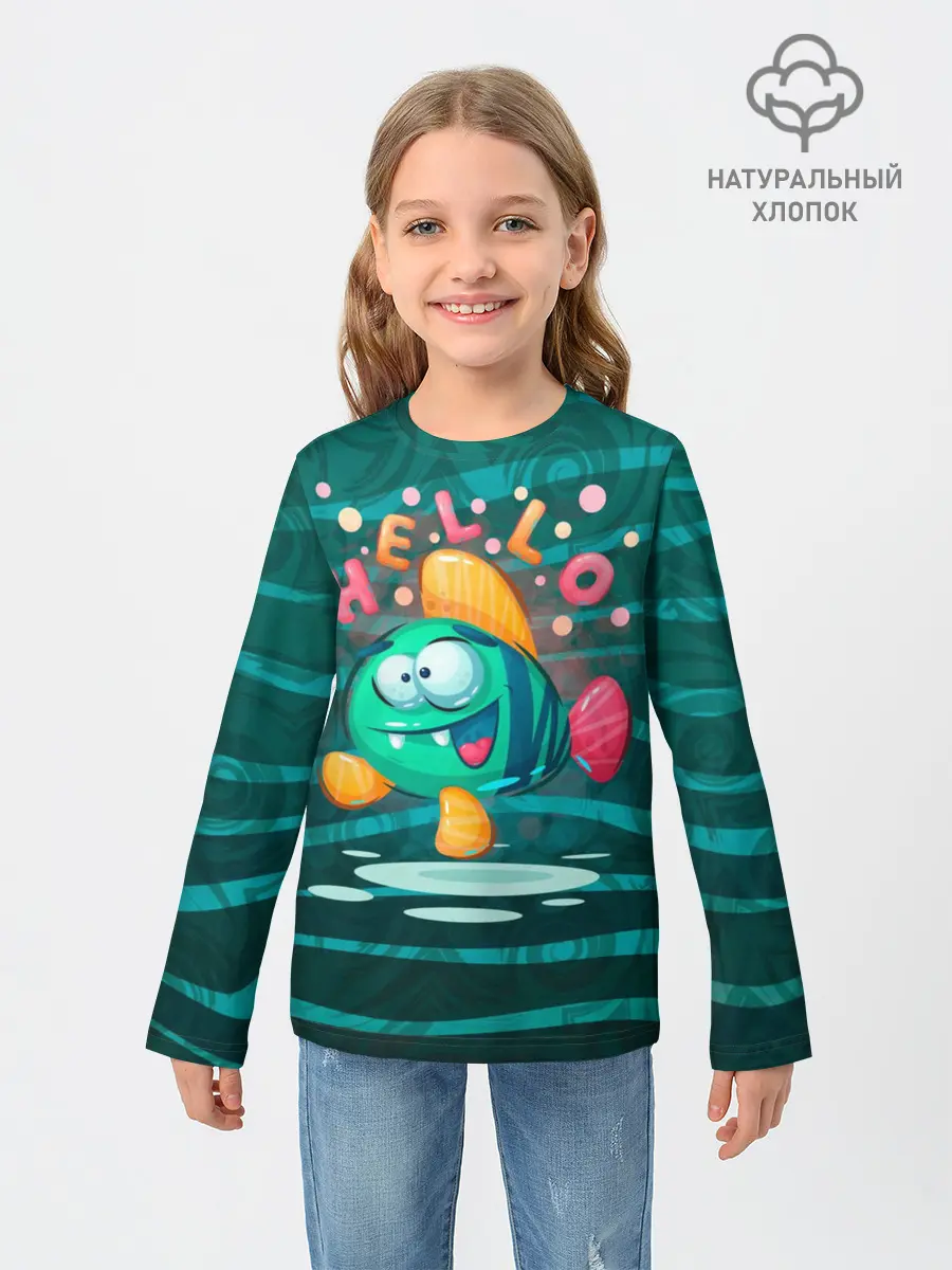 Детский лонгслив / Рыбка Hello