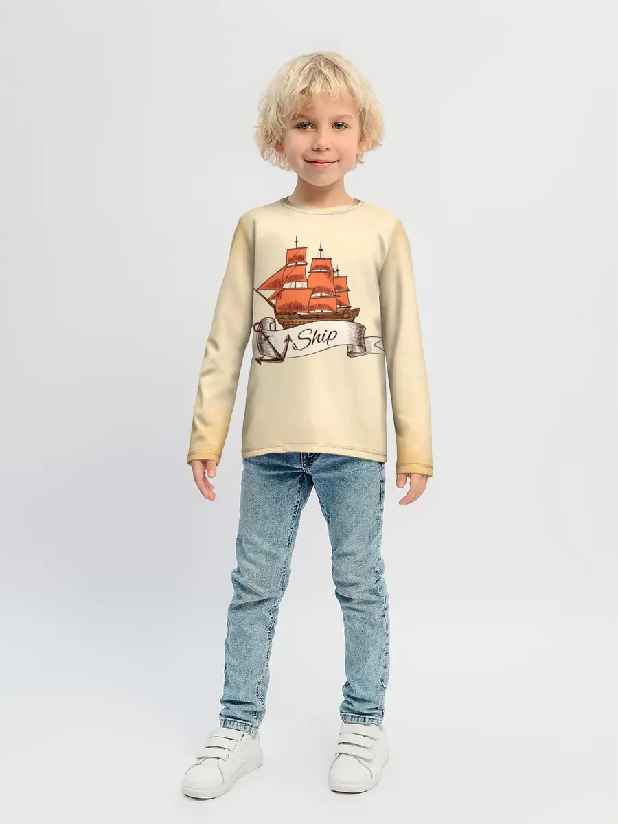 Детский лонгслив / Корабль Ship