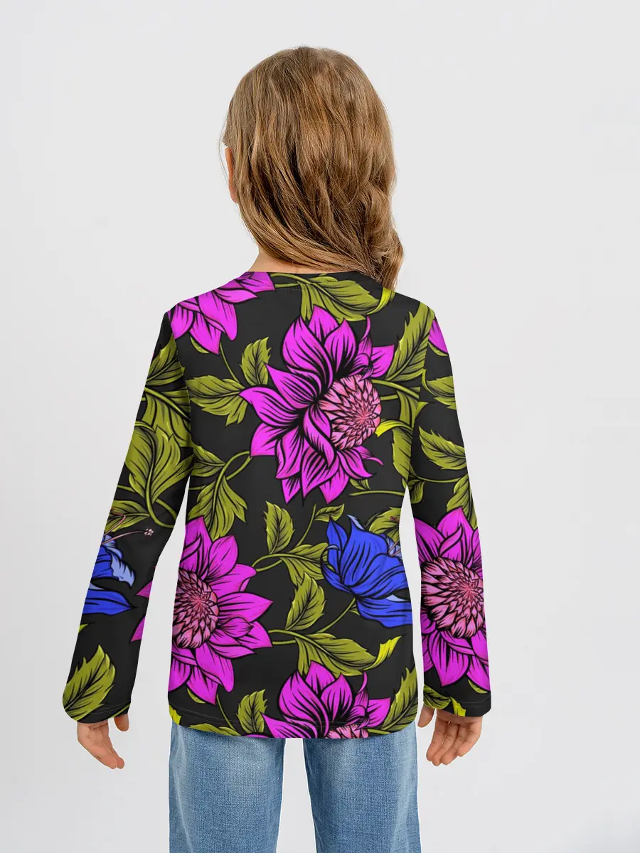 Детский лонгслив / Цветочный Паттерн