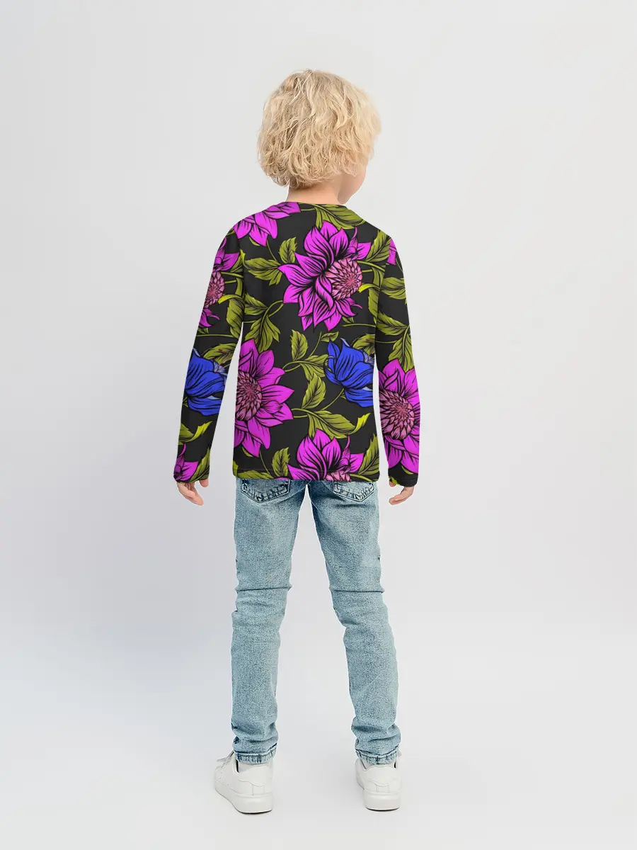 Детский лонгслив / Цветочный Паттерн