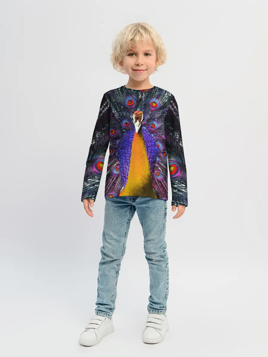 Детский лонгслив / Павлин