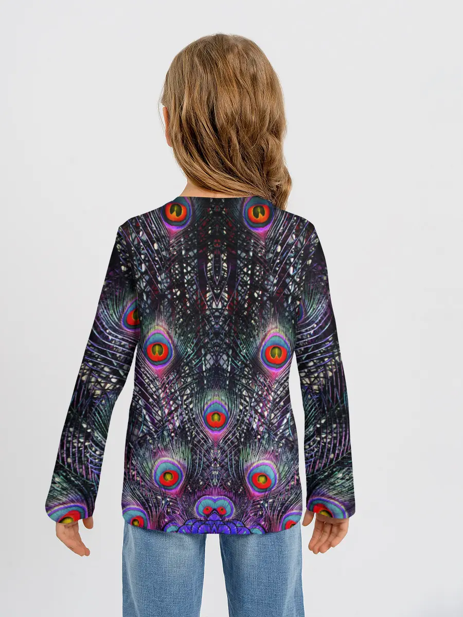 Детский лонгслив / Павлин