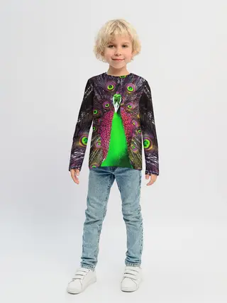 Детский лонгслив / Оперение Павлина
