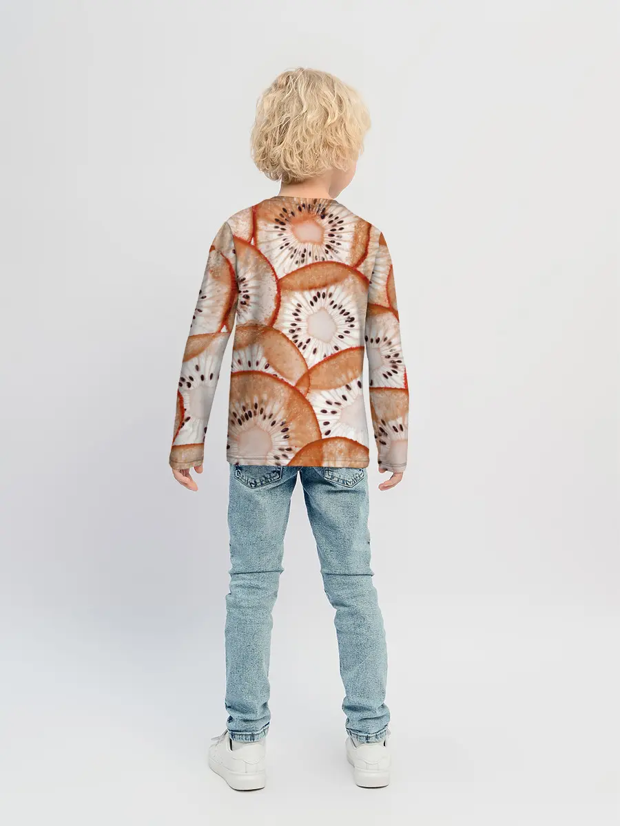 Детский лонгслив / Красный Киви