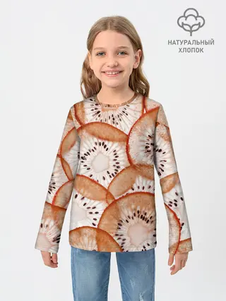 Детский лонгслив / Красный Киви